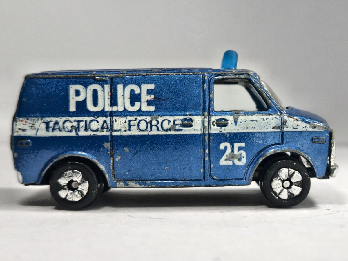 CUSTOM VAN POLICE 25, Playart, Vintage Die cast, Niebieski, 1:64, Resoraki – zdjęcie 4