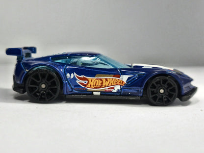 Chevrolet Corvette C7.R Hot Wheels 2014 Mainline 1:64 1 Luzak Niebieski – zdjęcie 4