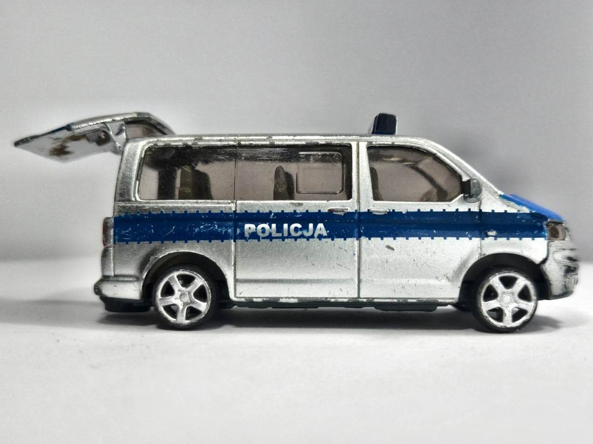 VOLKSWAGEN TRANSPORTER T5 POLICJA, Siku, Die cast 1070 1338, Srebrny, 1:55 – zdjęcie 4