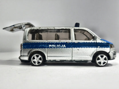 VOLKSWAGEN TRANSPORTER T5 POLICJA, Siku, Die cast 1070 1338, Srebrny, 1:55 – zdjęcie 4