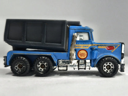 PETERBILT TRUCK, WYWROTKA, Matchbox 1981, Die cast, Niebieski 1:64 Resoraki – zdjęcie 4