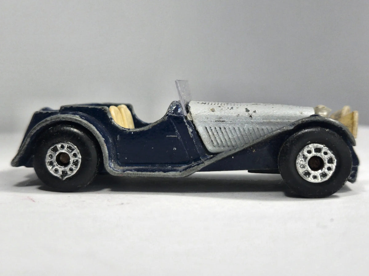 SS 100 JAGUAR, Matchbox Toys 1982, Vintage Die cast Niebieski 1:64 Resoraki – zdjęcie 4