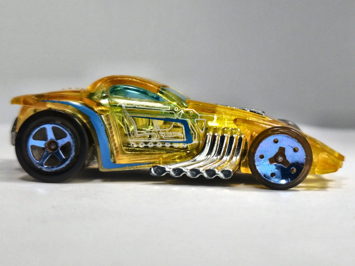 BURL-ESQUE, Hot Wheels 2012, Die cast, Żółty Przeźroczysty, 1:64, Resoraki – zdjęcie 4