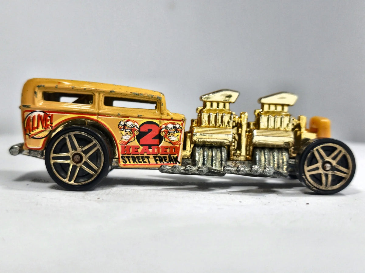 Way 2 Fast Hot Wheels 1996 1:64 Luzak Złoty 2xMetal 2 Headed Street Freak – zdjęcie 4