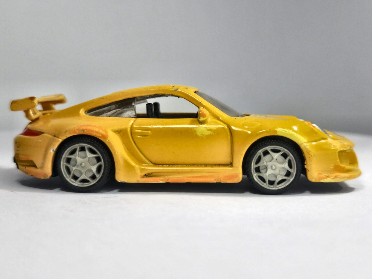 PORSCHE 911 GT2, Bburago, Made in Ch, Die cast 11636, Żółty, 1:43, Resoraki – zdjęcie 4