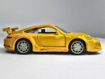 PORSCHE 911 GT2, Bburago, Made in Ch, Die cast 11636, Żółty, 1:43, Resoraki – zdjęcie 4