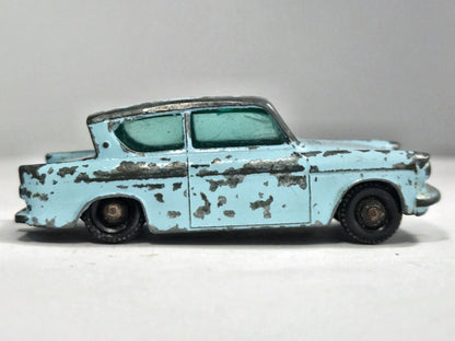 Ford Anglia Matchbox '60 Niebieski 1:54 Made in England – zdjęcie 4