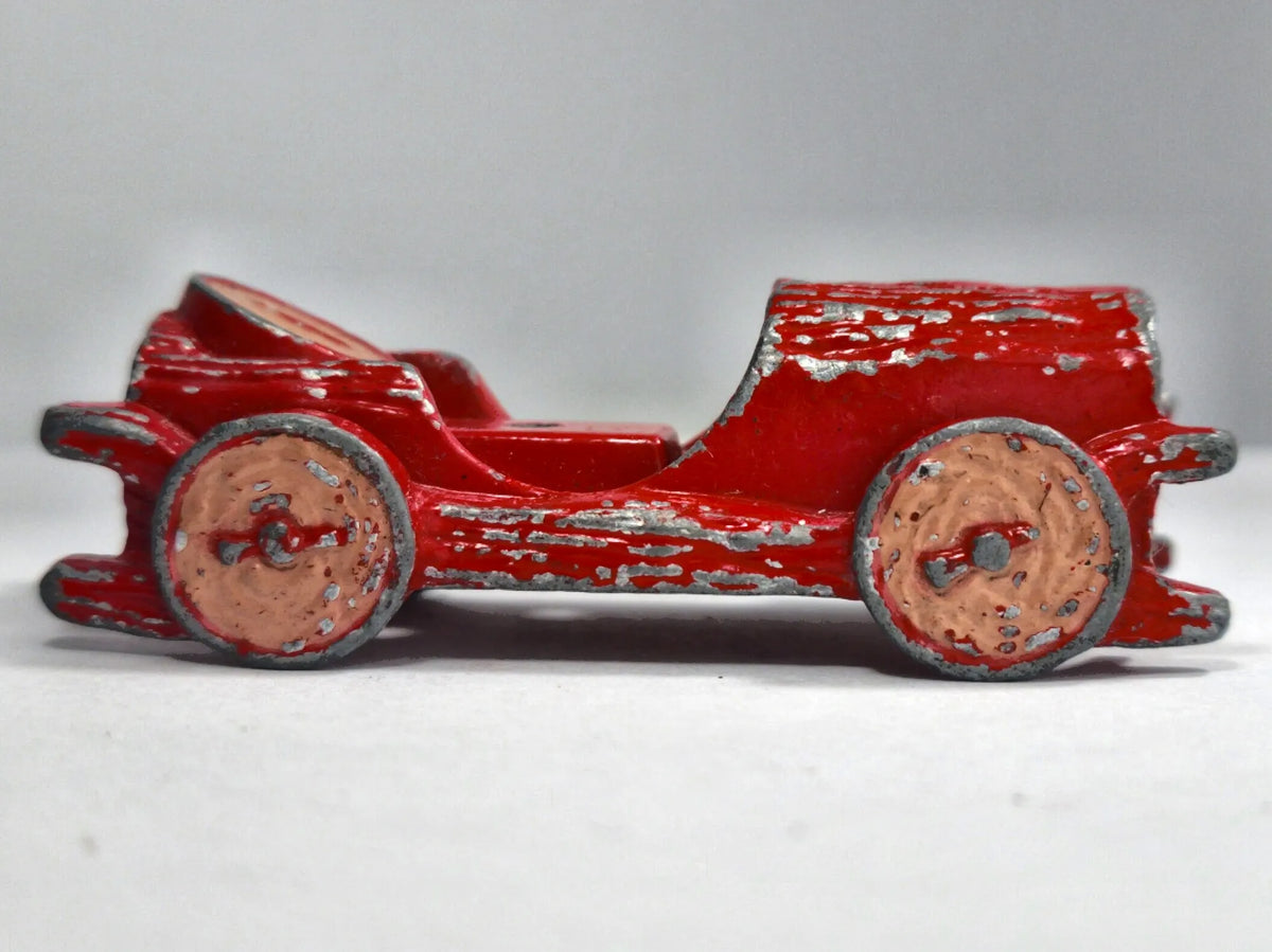 Żeliwny samochodzik wyścigowy A. C. Williams , Zabytek, Czerwony, 1:64 – zdjęcie 4
