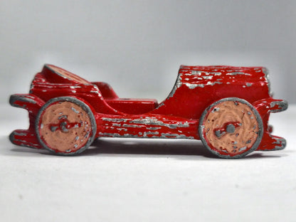Żeliwny samochodzik wyścigowy A. C. Williams , Zabytek, Czerwony, 1:64 – zdjęcie 4