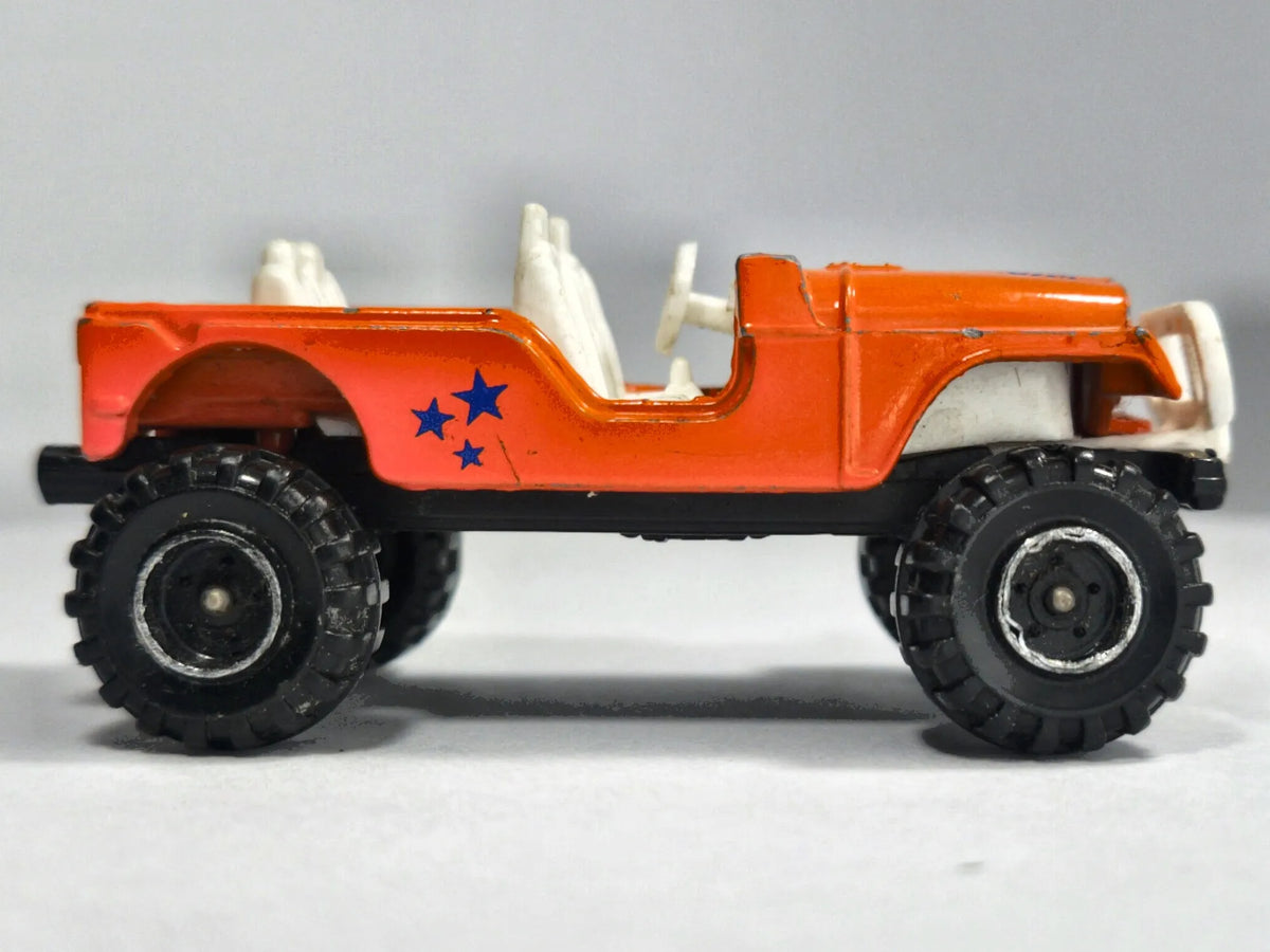 JEEP TERENOWY, Corgi Ok 1980, Made in Gt Britan, Pomarańczowy 1:64 Resoraki – zdjęcie 4