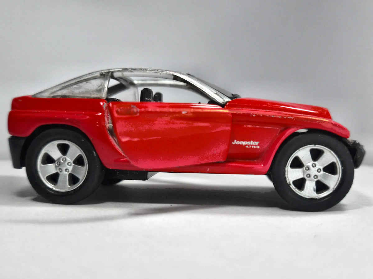 JEEP JEEPSTER, Maisto 2000, Die cast, Czerwony, 1:38, Resoraki – zdjęcie 4