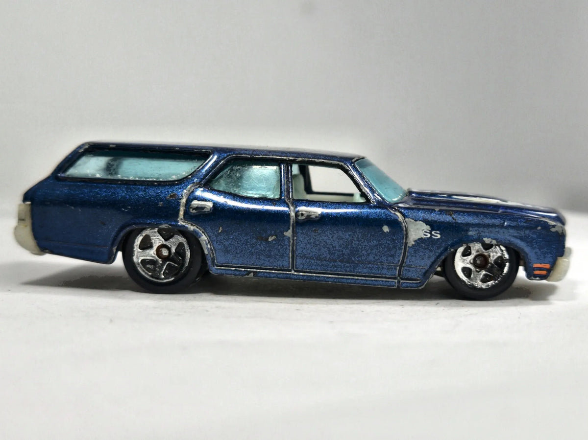 '70 Chevelle Ss Wagon Hot Wheels 2007 New Models 1:64 Luzak Niebieski – zdjęcie 4