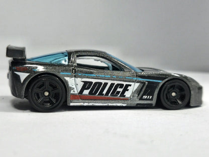 Chevrolet Corvette C6-R Hot Wheels 2007 Mainline 1:64 4 Luzak Czarny – zdjęcie 4