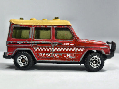 MERCEDES-BENZ 280 GE RESCUE UNIT, Matchbox 1984, Die cast, Czerwony, 1:50 – zdjęcie 4