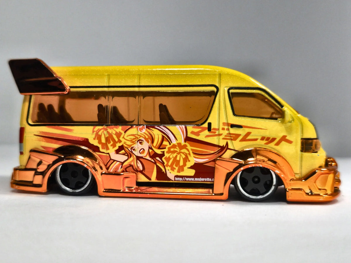 TOYOTA HIACE, Majorette Deluxe, Die cast BKI90824, Żółty, 1:69, Resoraki – zdjęcie 4