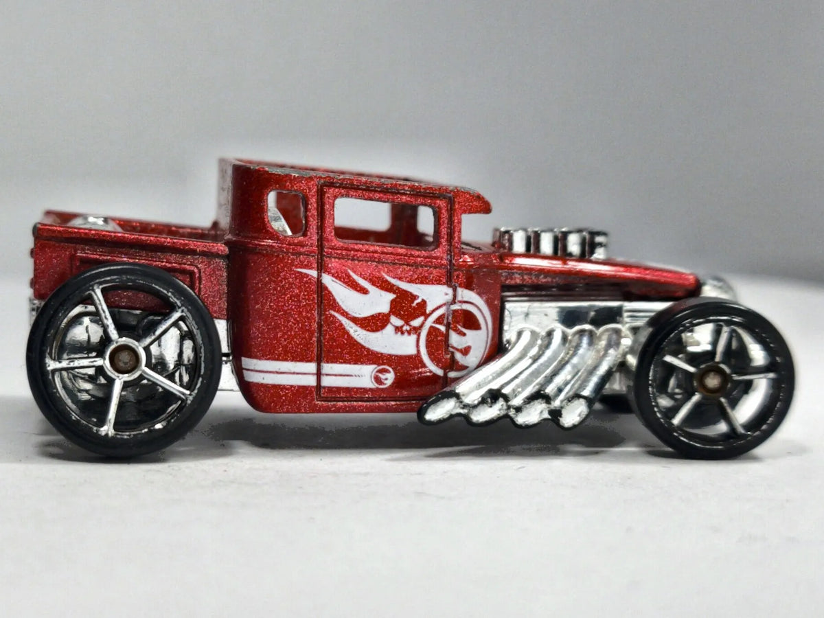 Bone Shaker Hot Wheels 1974 Treasure Hunt 1:64 Hot Rod Luzak Czerwony TH – zdjęcie 4