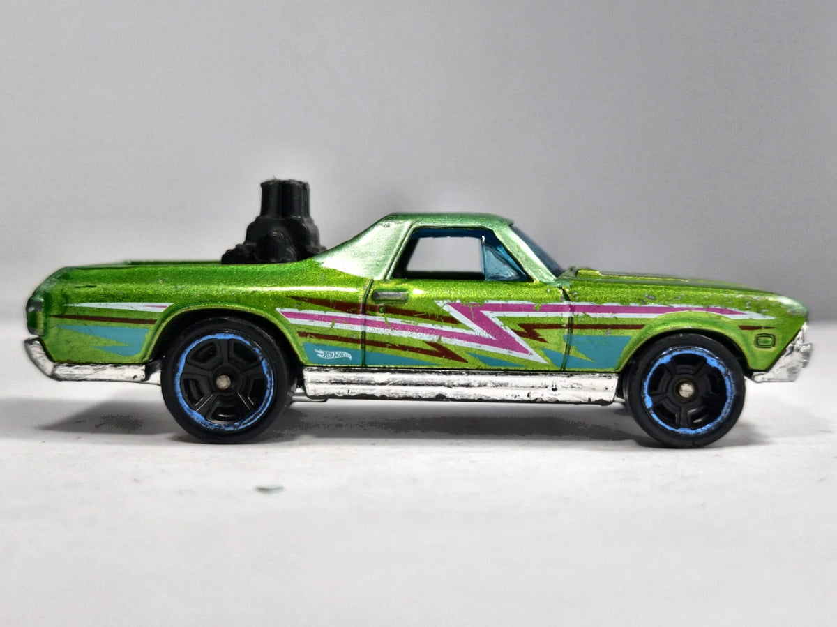 1970 CHEVROLET EL CAMINO, Hot Wheels, Die cast, Zielony, 1:64, Resoraki – zdjęcie 4