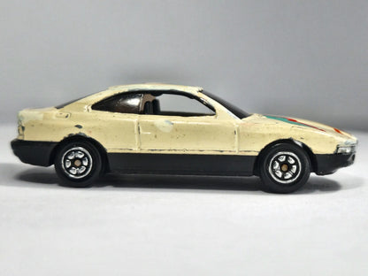 Jak BMW 850i Seria E31, M-Power #4, Die cast NO.804, Kremowy 1:64, Resoraki – zdjęcie 4