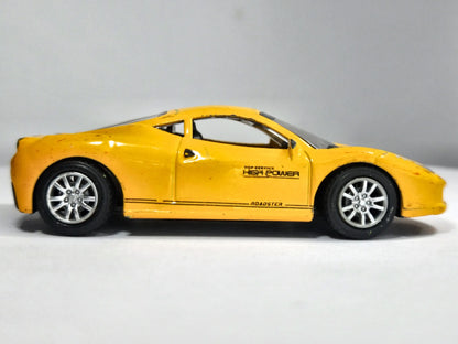 Jak Ferrari 458 Italia Unbranded 1:49 Made in China Coupe Luzak Żółty – zdjęcie 4