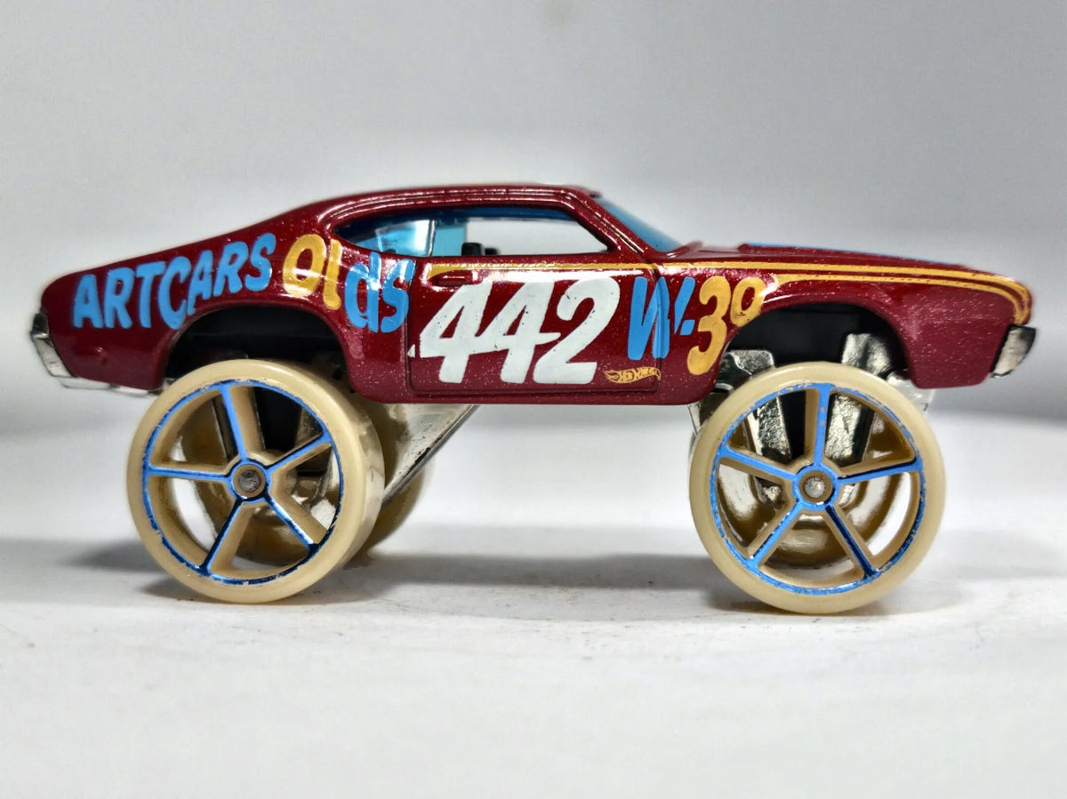 Oldsmobile 442 W-30 Hot Wheels 2006 1:64 CAR CRAFT Luzak Bordowy Muscle Car – zdjęcie 4