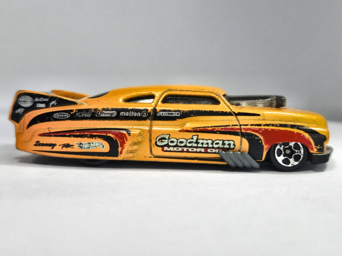 '49 DRAG MERC, Hot Wheels 2010, Die cast E39, Żółty, 1:64, Resoraki – zdjęcie 4