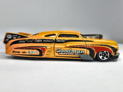 '49 DRAG MERC, Hot Wheels 2010, Die cast E39, Żółty, 1:64, Resoraki – zdjęcie 4