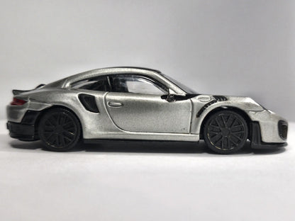 PORSCHE 911 GT2 RS, Bburago, Die cast 12108, Srebrny, 1:43, Resoraki – zdjęcie 4