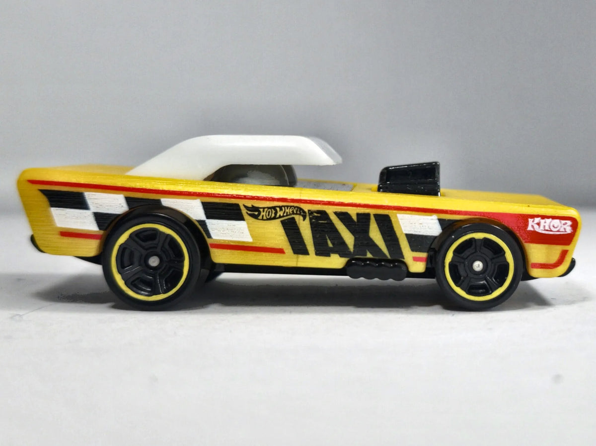 SMALL BLOC, TAXI, Hot Wheels 1983, Die cast 142, Żółty, 1:64, Resoraki – zdjęcie 4