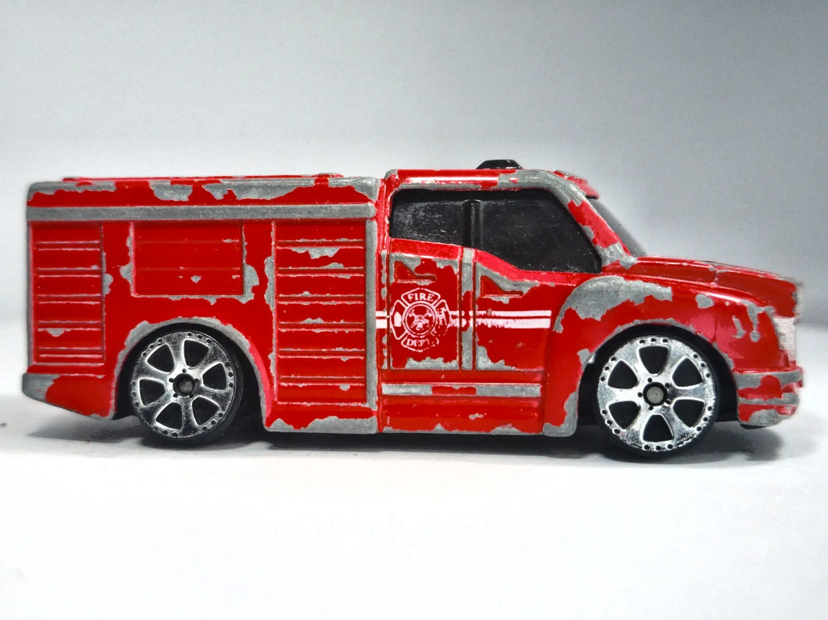 FIRE TRUCK (Straż pożarna) Motor Max, Die cast 6189/6190, Czerwony, 1:64 – zdjęcie 4