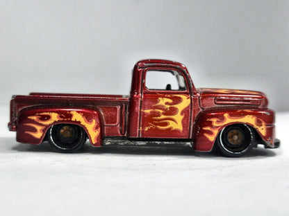 1949 Ford F-100 Hot Wheels 2012-2015 1:64 Pickup Luzak Bordowy – zdjęcie 4