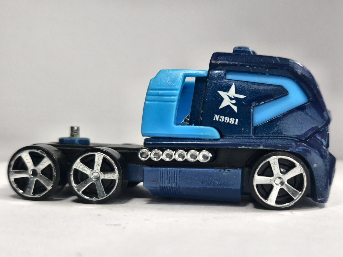 Mission Control Rig Truckin' Transporter Hot Wheels 2004 Niebieski 1:64 – zdjęcie 4