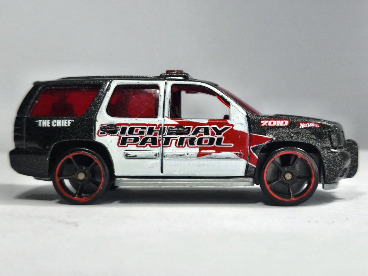 '07 CHEVY TAHOE POLICE, The Chief, Hot Wheels 2010 Die cast COE Czarny 1:64 – zdjęcie 4