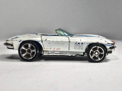 '65 CORVETTE, Hot Wheels 1999, Die cast E24, Biały, 1:64, Resoraki – zdjęcie 4