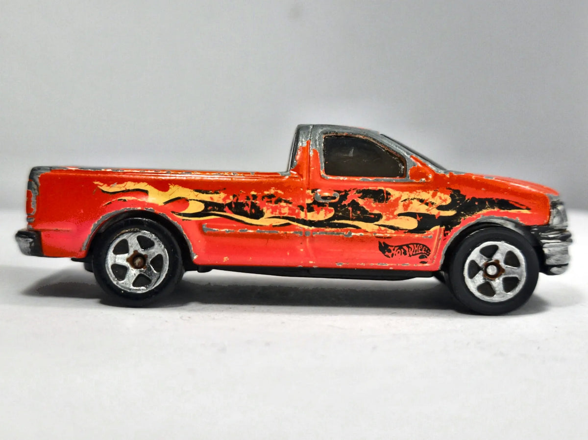 Ford F-150 Hot Wheels 1996 1:64 Pickup Luzak Pomarańczowy – zdjęcie 4