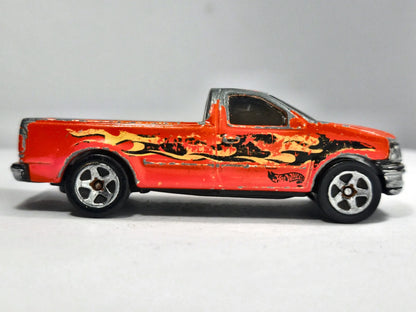 Ford F-150 Hot Wheels 1996 1:64 Pickup Luzak Pomarańczowy – zdjęcie 4