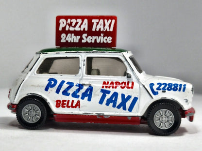 ROVER MINI Pizza Taxi 24hr Service SIKU '80 Biały 1:43 Made in Germany – zdjęcie 4