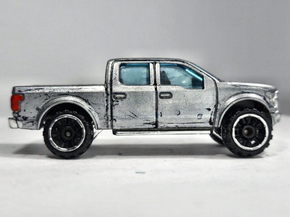 FORD F-150 PICKUP, Hot Wheels 2014, Die cast G48, Srebrny, 1:64, Resoraki – zdjęcie 4