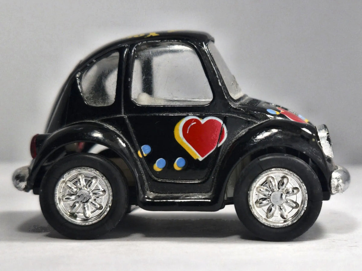 VW Beetle Black Love Bug Car, Kintoy, Die cast 2029101 Czarny 1:64 Resoraki – zdjęcie 4