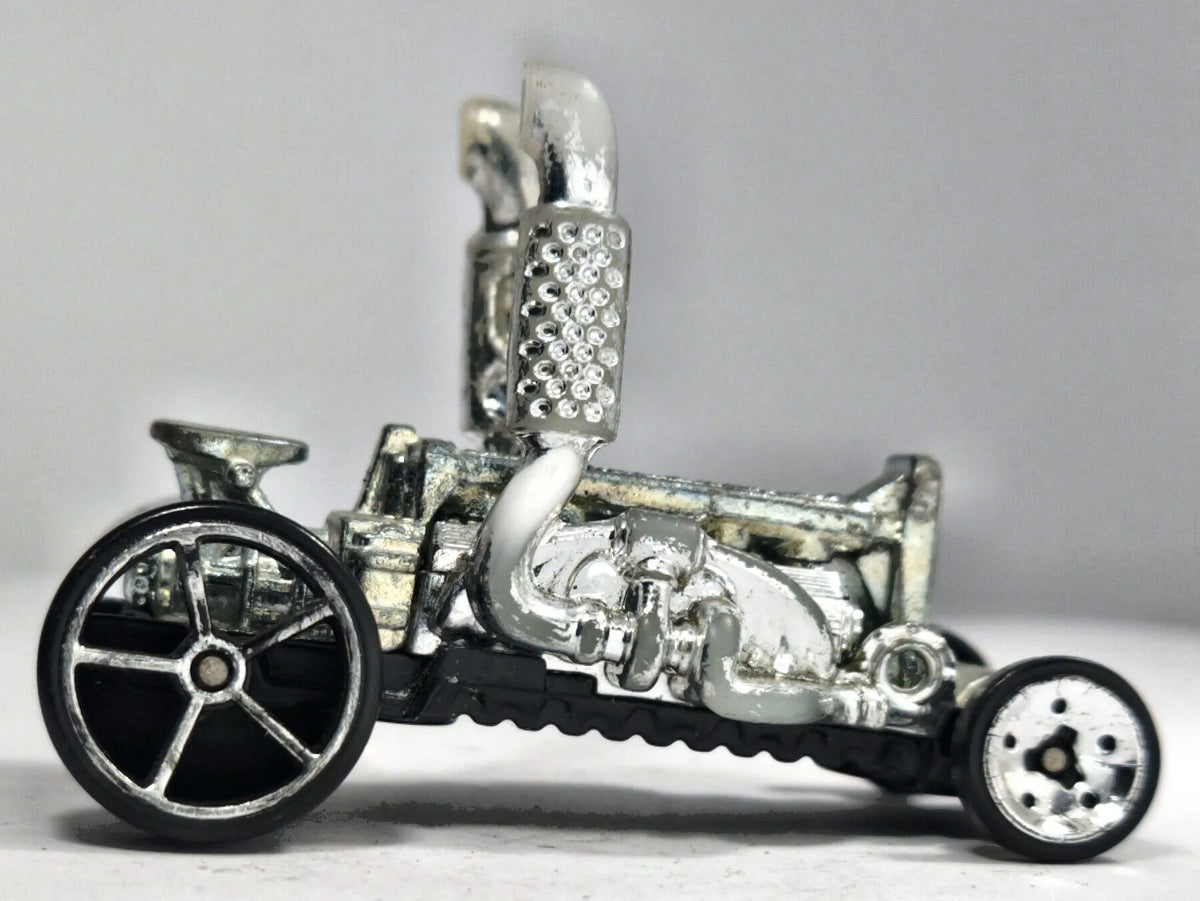 Dragtor Hot Wheels 2018 1:64 Dragster Luzak Srebrny – zdjęcie 4