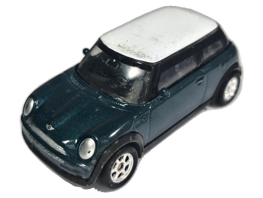 MINI COOPER, Welly, Die cast NO.52069, Ciemnozielony biały, 1:47, Resoraki