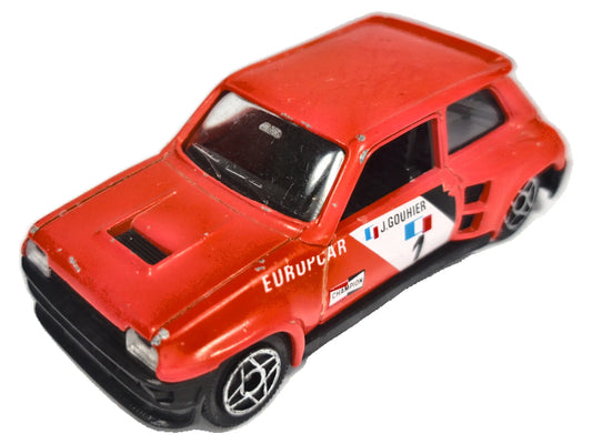 RENAULT 5 TURBO, Solido 1982, Vintage Die cast 321, Czerwony 1:43, Resoraki