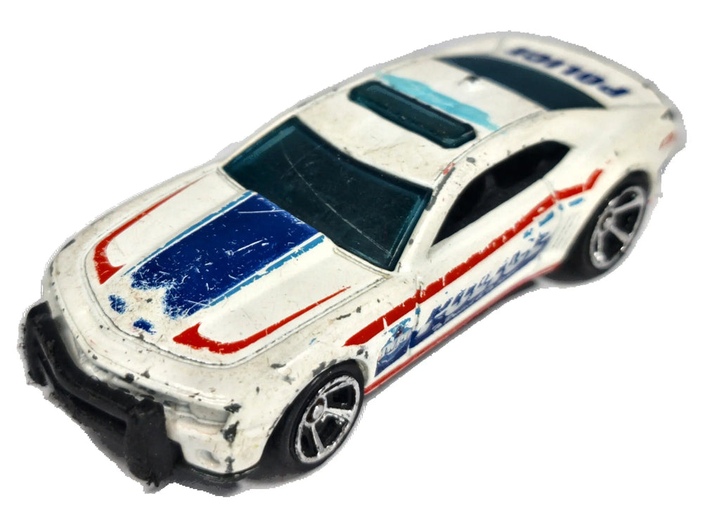 Chevrolet Camaro 2010 Mainline Policja Hot Wheels Biały 1:56