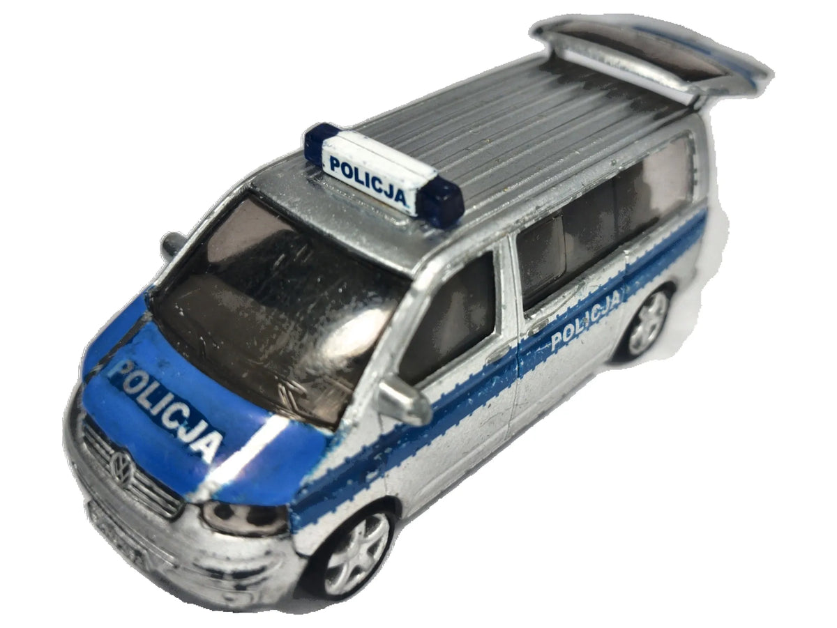 VOLKSWAGEN TRANSPORTER T5 POLICJA, Siku, Die cast 1070 1338, Srebrny, 1:55