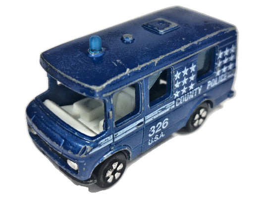 MERCEDES-BENZ FOURGON VAN POLICE #326 U.S.A., Playart 1980, Die cast, 1:64