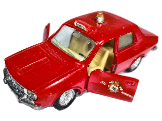 RENAULT 12-S Straż pożarna Auto Pilen '70 Czerw. 1:38 Made in Spain Bombero