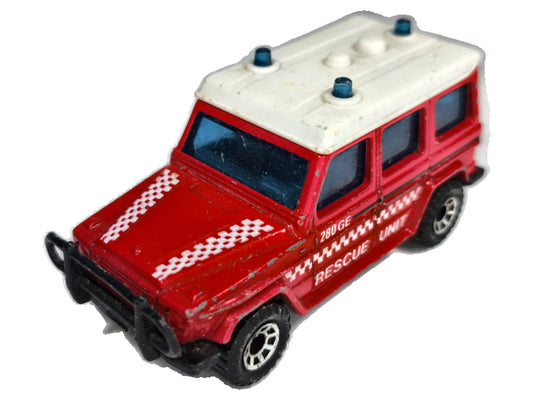 MERCEDES-BENZ 280 GE Straż pożarna Matchbox 1984 Czerwony 1:50