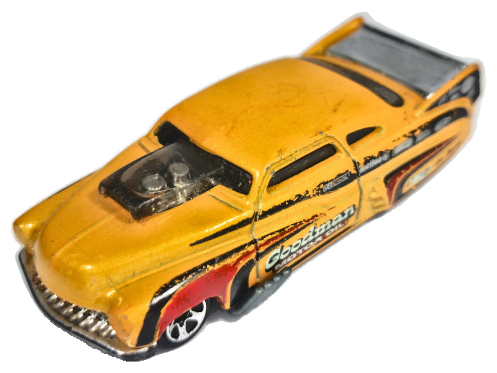 '49 DRAG MERC, Hot Wheels 2010, Die cast E39, Żółty, 1:64, Resoraki