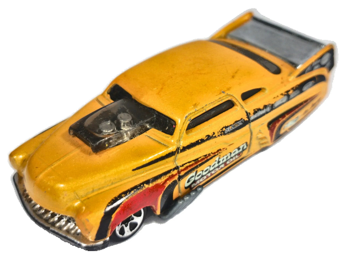 '49 DRAG MERC, Hot Wheels 2010, Die cast E39, Żółty, 1:64, Resoraki