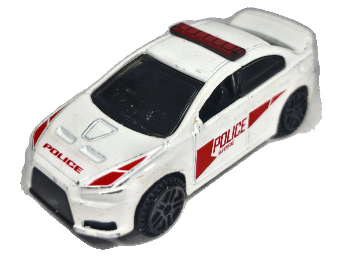 Jak Mitsubishi Lancer Evolution X Police, Die cast, Biały, 1:64, Resoraki