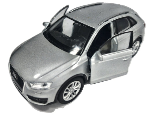 AUDI Q3, Welly, Die cast NO.43666, Srebrny, 1:33, Resoraki